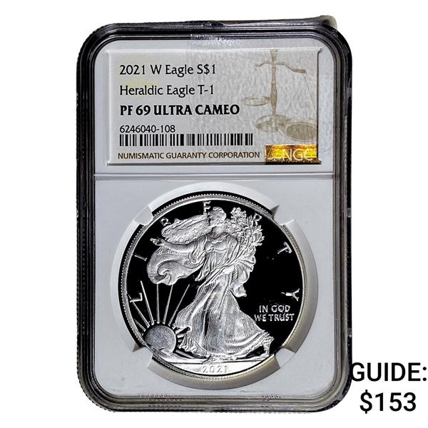 2021-W Silver Eagle NGC PF69 UC Heraldic Eagle T-1