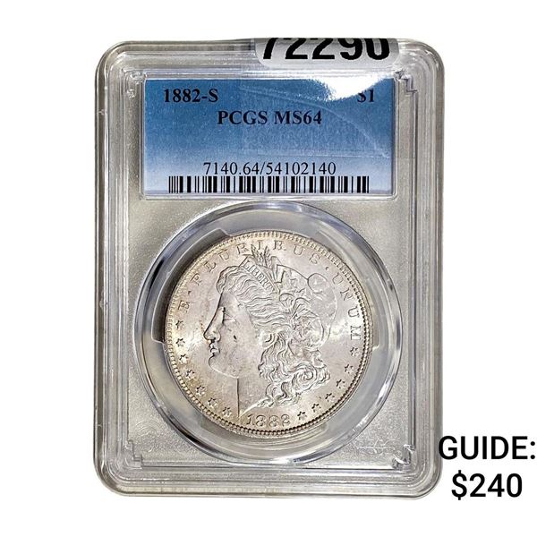 1882-S Morgan Silver Dollar PCGS MS64