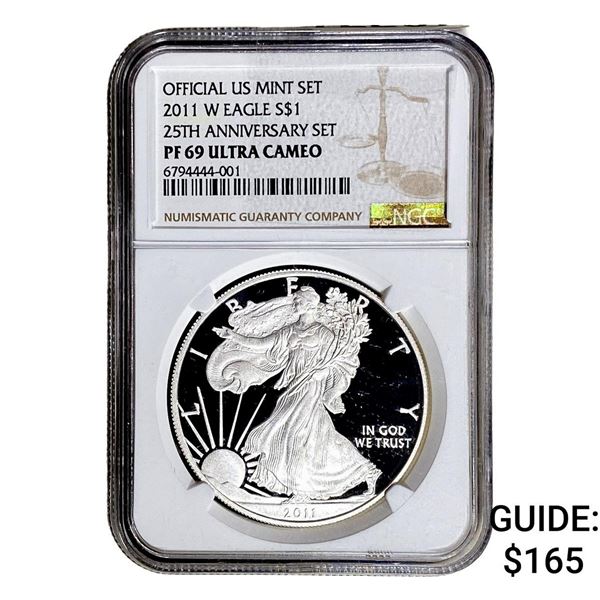 2011-W Silver Eagle NGC PF69 UC 25th Anniversary