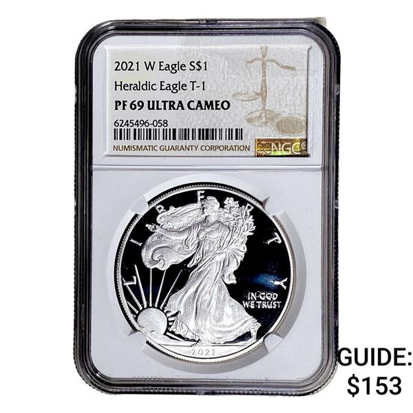2021-W Silver Eagle NGC PF69 UC Heraldic Eagle T-1