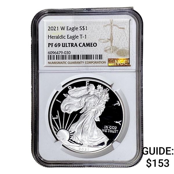 2021-W Silver Eagle NGC PF69 UC Heraldic Eagle T-1