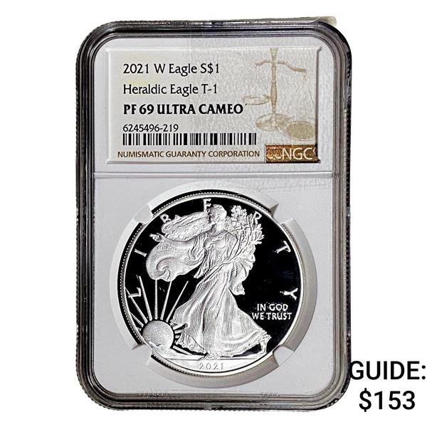 2021-W Silver Eagle NGC PF69 UC Heraldic Eagle T-1