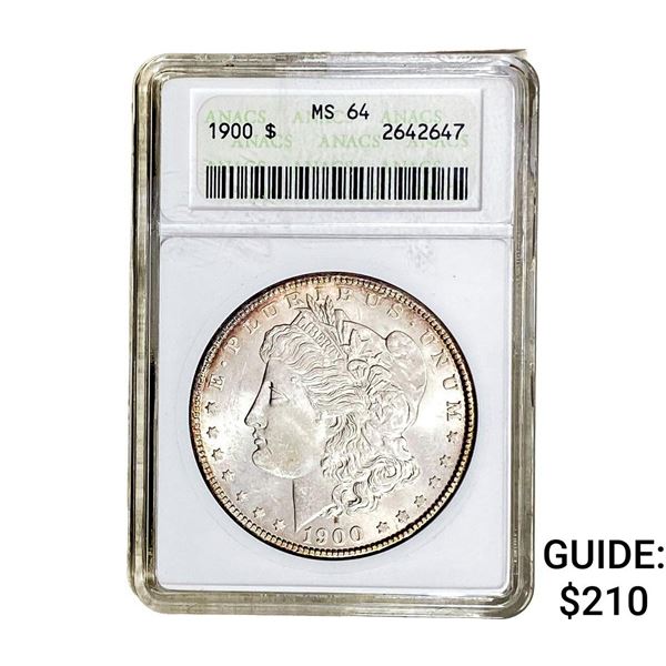 1900 Morgan Silver Dollar ANACS MS64