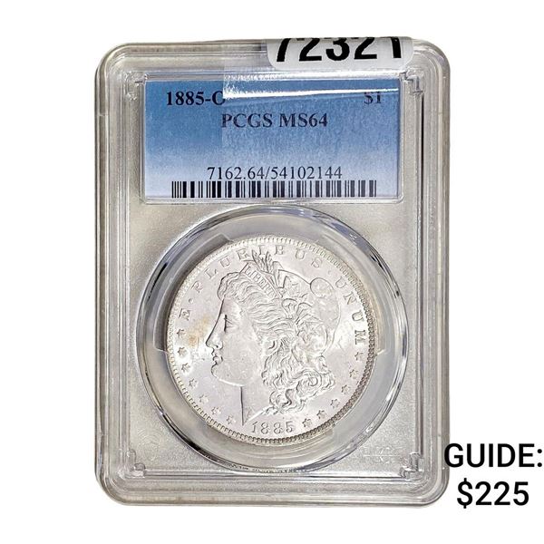 1885-O Morgan Silver Dollar PCGS MS64