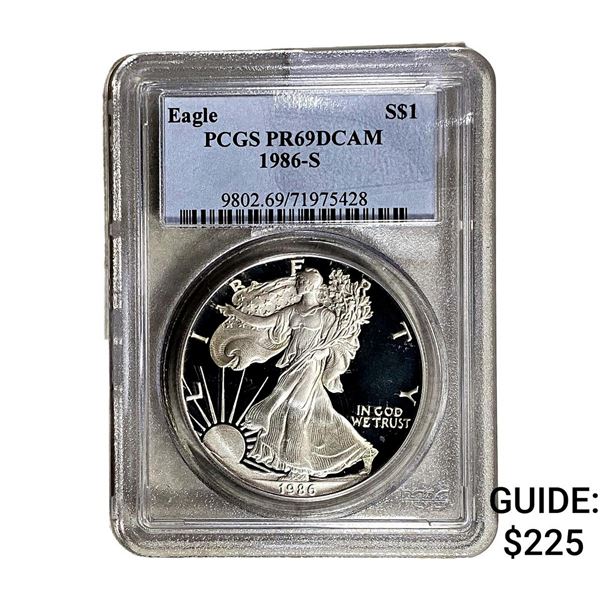 1986-S Silver Eagle PCGS PR69 DCAM