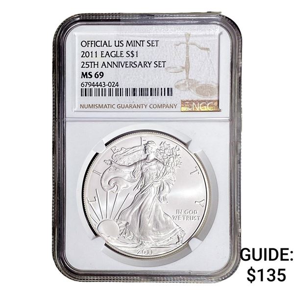 2011 Silver Eagle NGC MS69