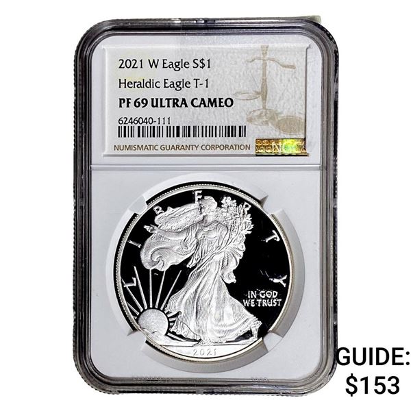 2021-W Silver Eagle NGC PF69 UC Heraldic Eagle T-1