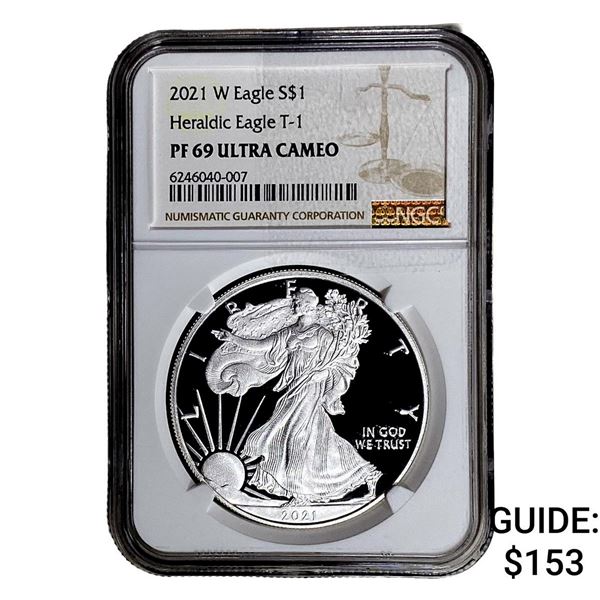 2021-W Silver Eagle NGC PF69 UC Heraldic Eagle T-1