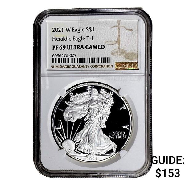 2021-W Silver Eagle NGC PF69 UC Heraldic Eagle T-1