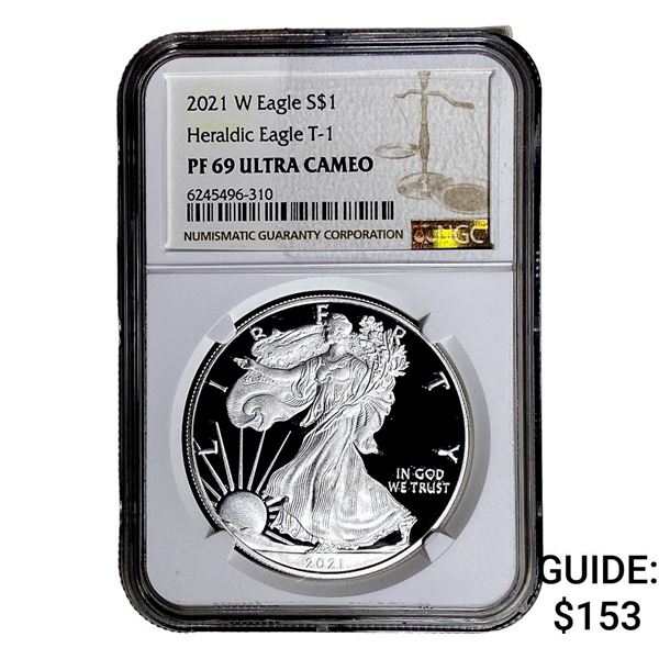 2021-W Silver Eagle NGC PF69 UC Heraldic Eagle T-1
