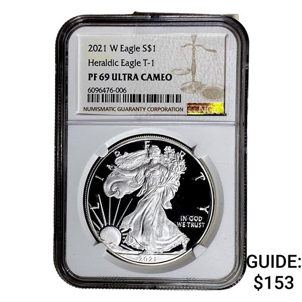 2021-W Silver Eagle NGC PF69 UC Heraldic Eagle T-1