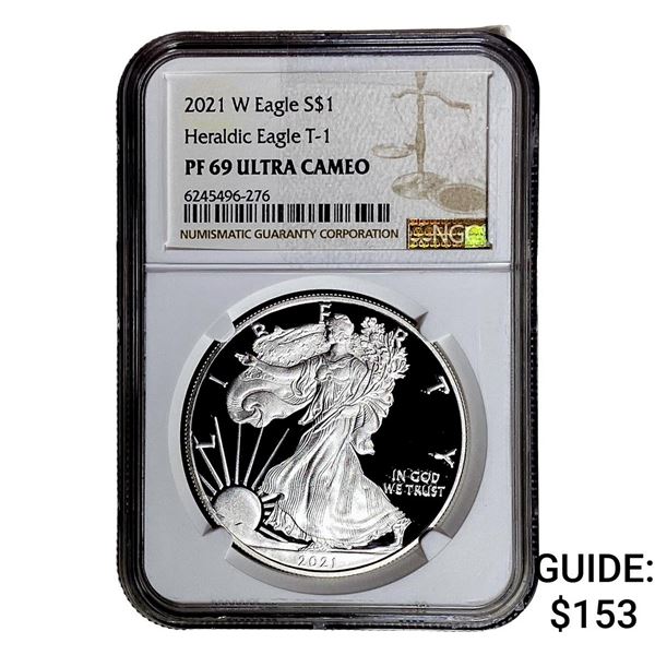 2021-W Silver Eagle NGC PF69 UC Heraldic Eagle T-1