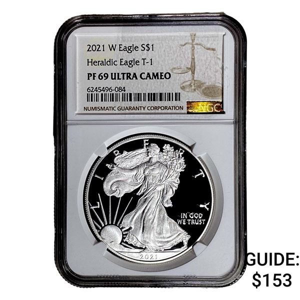 2021-W Silver Eagle NGC PF69 UC Heraldic Eagle T-1