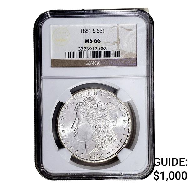 1881-S Morgan Silver Dollar NGC MS66