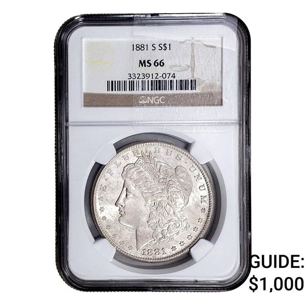 1881-S Morgan Silver Dollar NGC MS66