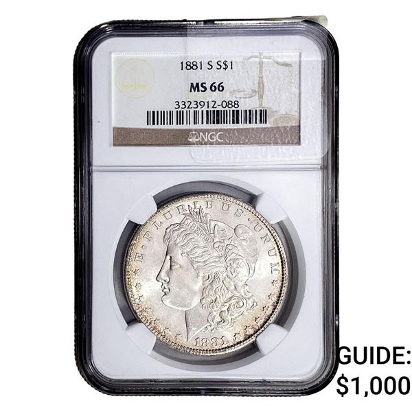 1881-S Morgan Silver Dollar NGC MS66