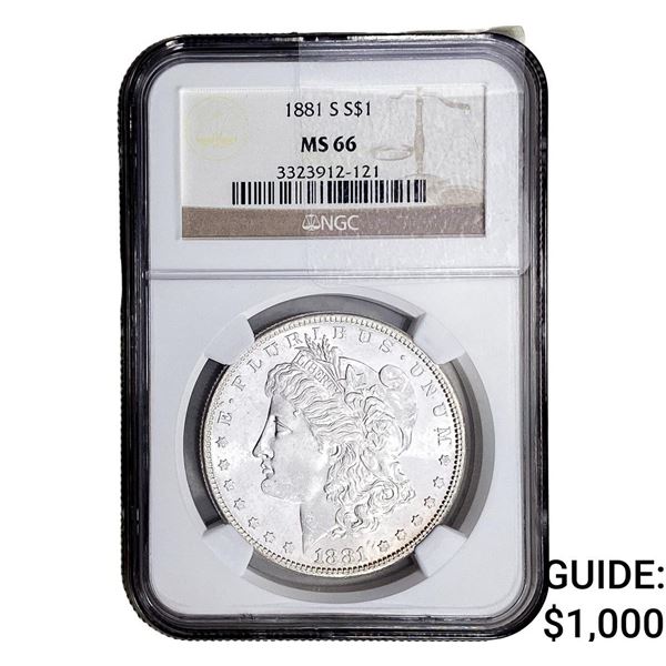 1881-S Morgan Silver Dollar NGC MS66