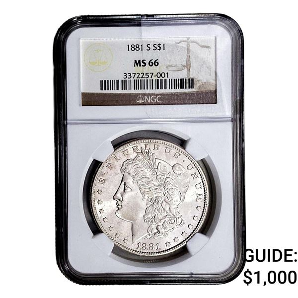 1881-S Morgan Silver Dollar NGC MS66