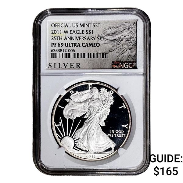 2001-W Silver Eagle NGC PF69 UC 25th Anniversary