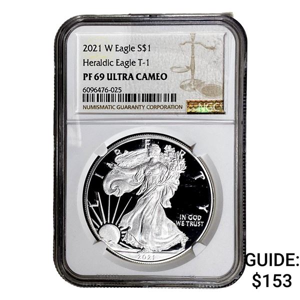 2021-W Silver Eagle NGC PF69 UC Heraldic Eagle T-1