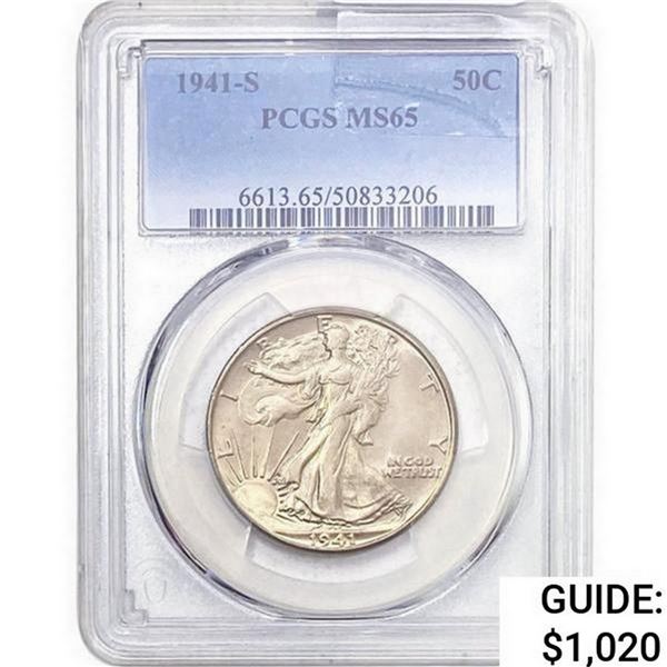 1941-S Walking Liberty Half Dollar PCGS MS65