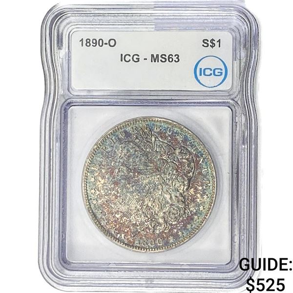 1890-O Morgan Silver Dollar ICG MS63