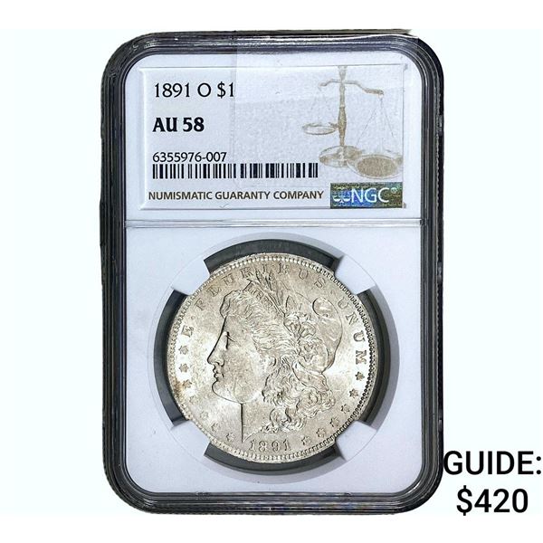 1891-O Morgan Silver Dollar NGC AU58