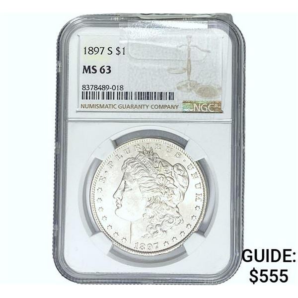 1897-S Morgan Silver Dollar NGC MS63