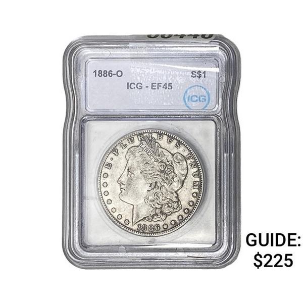 1886-O Morgan Silver Dollar ICG EF45