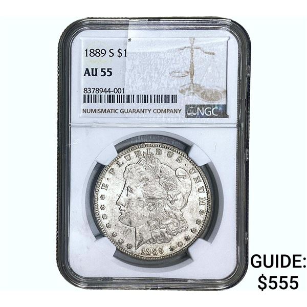 1889-S Morgan Silver Dollar NGC AU55