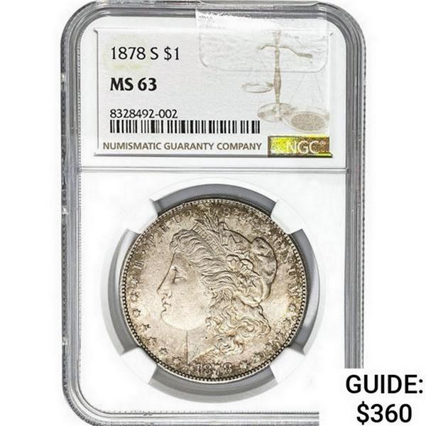 1878-S Morgan Silver Dollar NGC MS63