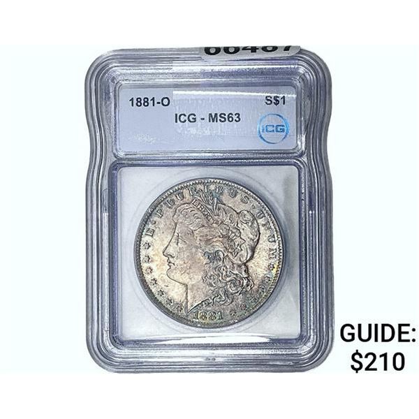 1881-O Morgan Silver Dollar ICG MS63