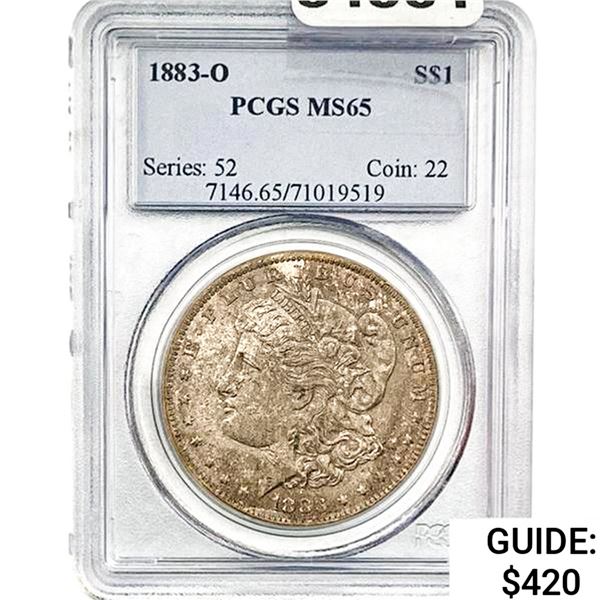 1883-O Morgan Silver Dollar PCGS MS65