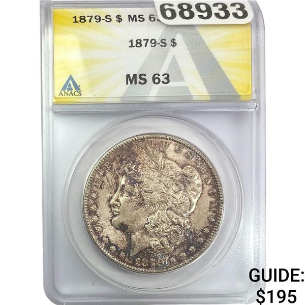 1879-S Morgan Silver Dollar ANACS MS63