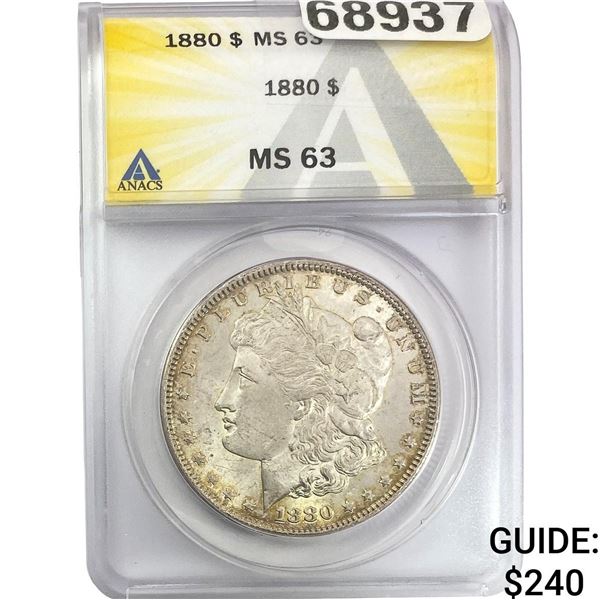 1880 Morgan Silver Dollar ANACS MS63