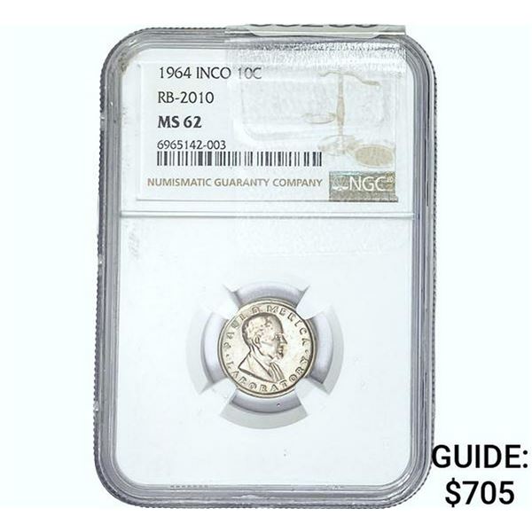 1964 10C Paul D. Merica Lab. MS62 RB 2010