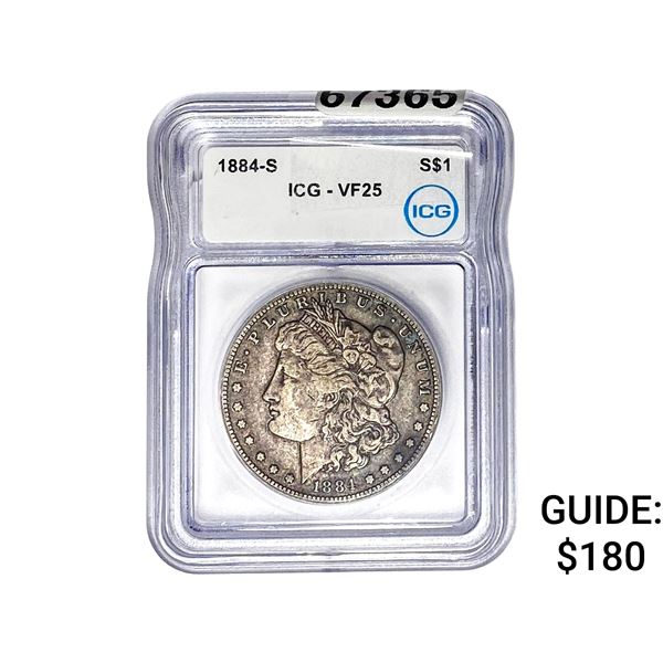 1884-S Morgan Silver Dollar ICG VF25