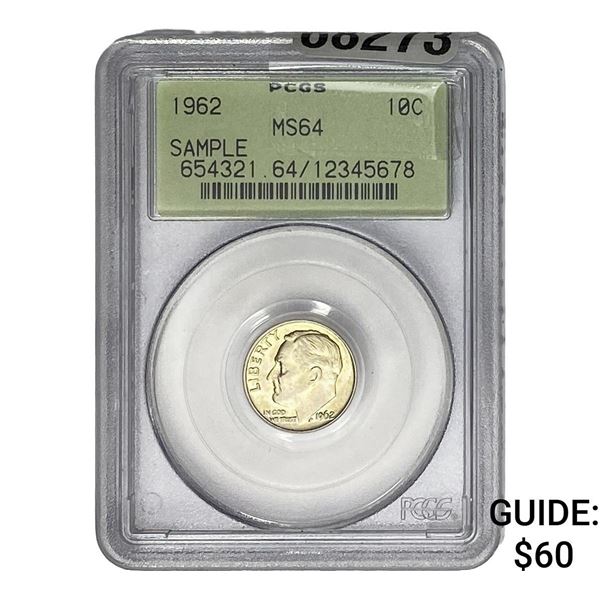 1962 Roosevelt Dime PCGS MS64