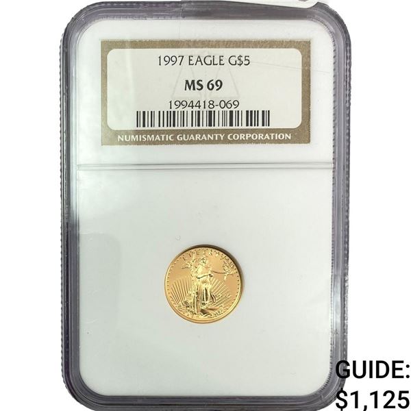 1997 $5 Gold Half Eagle NGC MS69