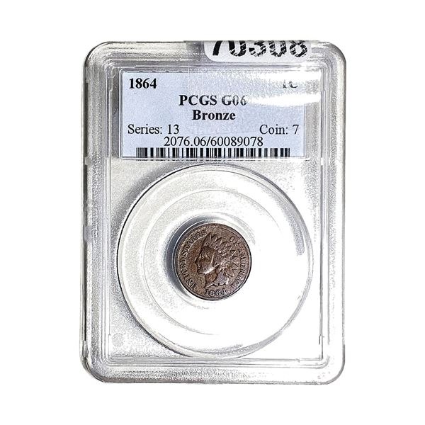 1864 Indian Head Cent PCGS G06 Bronze