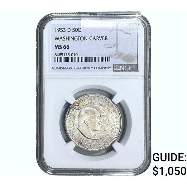 1953-D Washington Carver Half Dollar NGC MS66