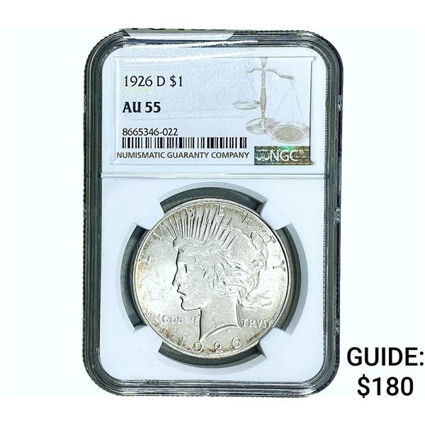 1926-D Silver Peace Dollar NGC AU55