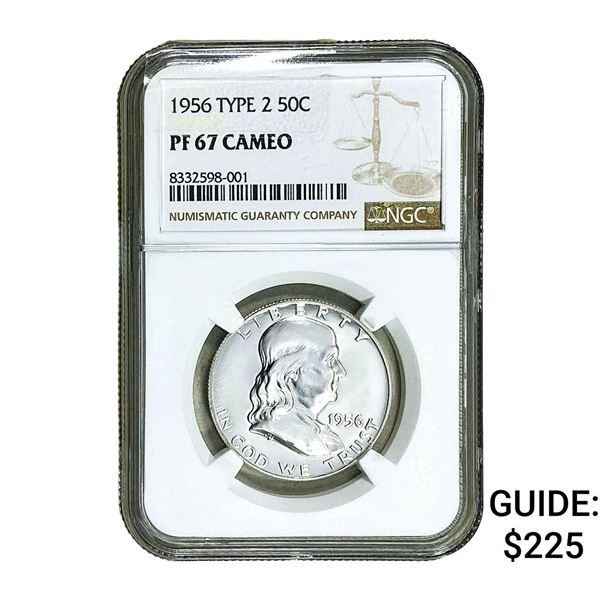 1956 Franklin Half Dollar NGC PF67 Cameo Type 2