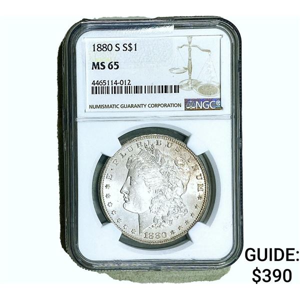 1880-S Morgan Silver Dollar NGC MS65