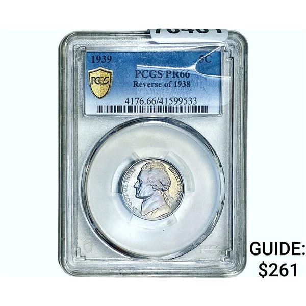 1939 Jefferson Nickel PCGS PR66 Reverse of 1938