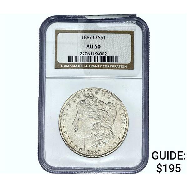 1887-O Morgan Silver Dollar NGC AU50
