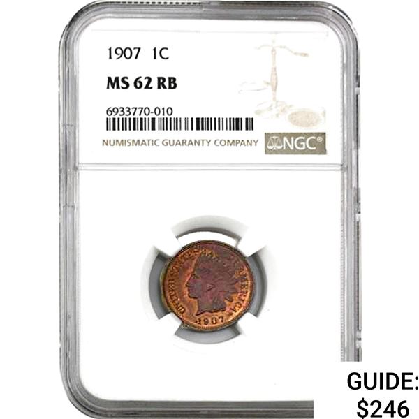 1907 Wheat Cent NGC MS62 RB