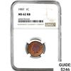 Image 1 : 1907 Wheat Cent NGC MS62 RB