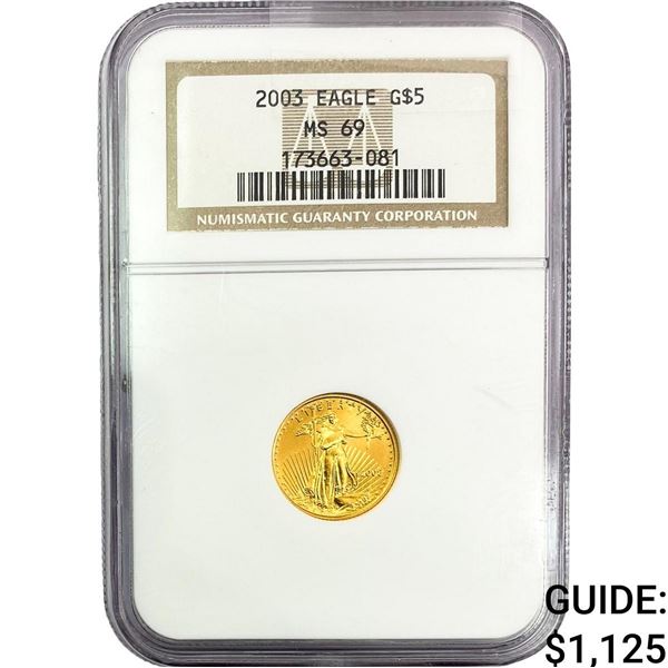 2003 $5 Gold Half Eagle NGC MS69