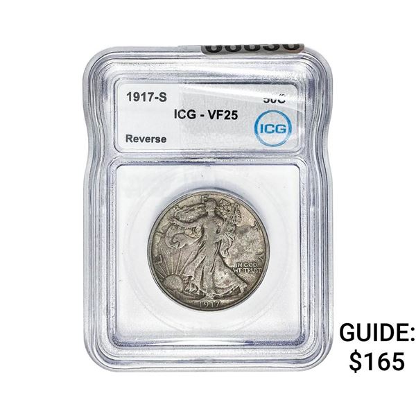 1917-S Walking Liberty Half Dollar ICG VF25